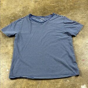 Vince. Blue and White Striped Tee 
Size: Small